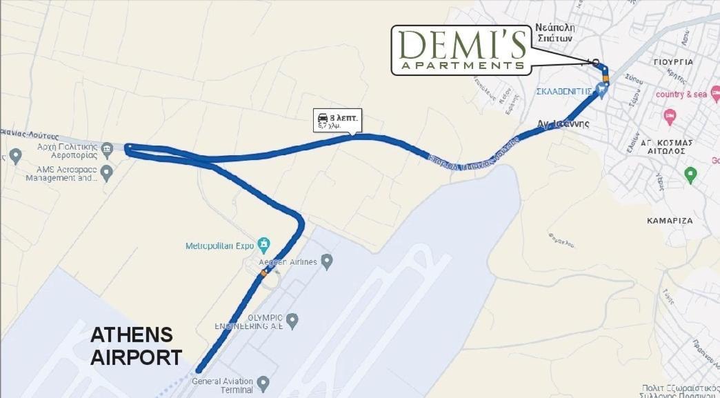 Demi'S Apartments Near Athen'S Airport Артемида Екстериор снимка